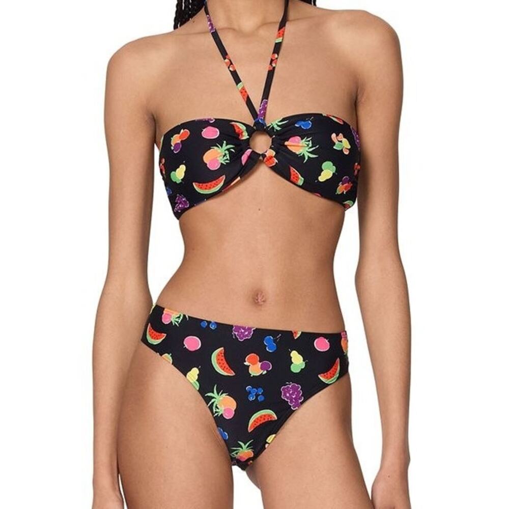Kate Spade New York Women Bandeau 2 Piece Fruit Print Bikini Swimsuit, L NWT